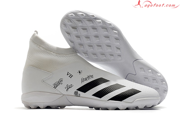 Adidas Chaussures de Foot Predator 20.3 Laceless TF Blanc