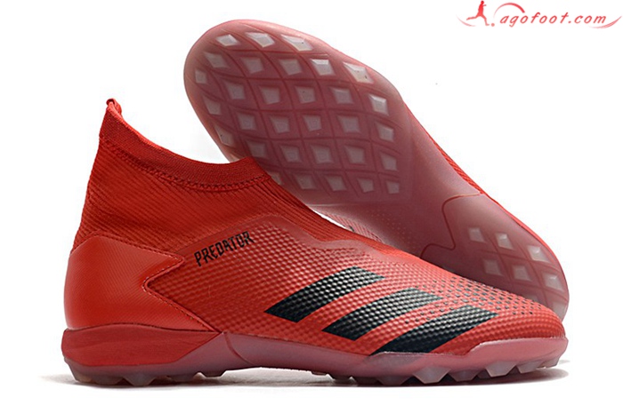 Adidas Chaussures de Foot Predator 20.3 Laceless TF Rouge
