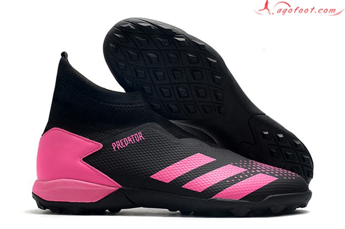 Adidas Chaussures de Foot Predator 20.3 Laceless TF Noir/Rose