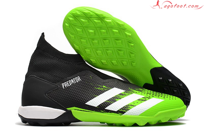 Adidas Chaussures de Foot Predator 20.3 Laceless TF Noir/Vert