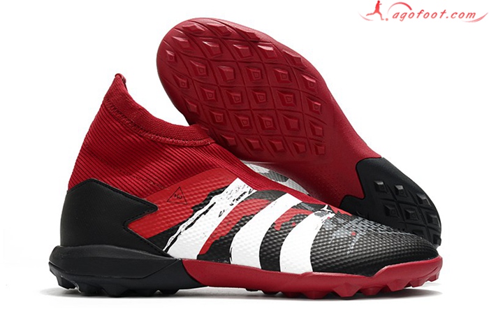 Adidas Chaussures de Foot Predator 20.3 Laceless TF Rouge/Noir