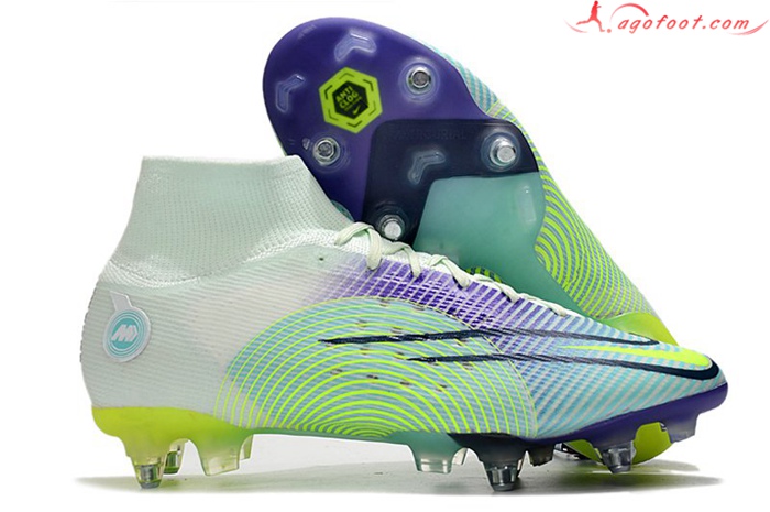 Nike Chaussures de Foot Mercurial Dream Speed Superfly 8 Elite SG Pourpre/Vert