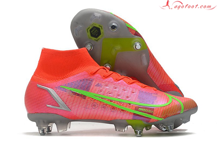 Nike Chaussures de Foot Mercurial Superfly VIII Elite SG PRO Anti Clog Rose