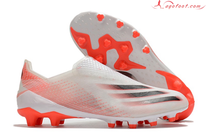 Adidas Chaussures de Foot X Ghosted AG Blanc/Orange