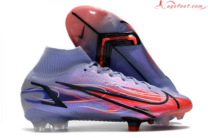 Nike Chaussures de Foot Mercurial Superfly 8 Elite KM FG Pourpre