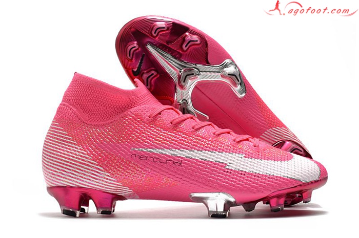 Nike Chaussures de Foot Mercurial Superfly 7 Elite Mbappé Rosa FG Rose