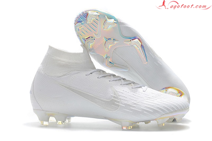 Nike Chaussures de Foot Mercurial Superfly VI 360 Elite FG Blanc