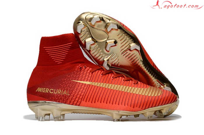 Nike Chaussures de Foot Mercurial Superfly V CR7 FG Rouge