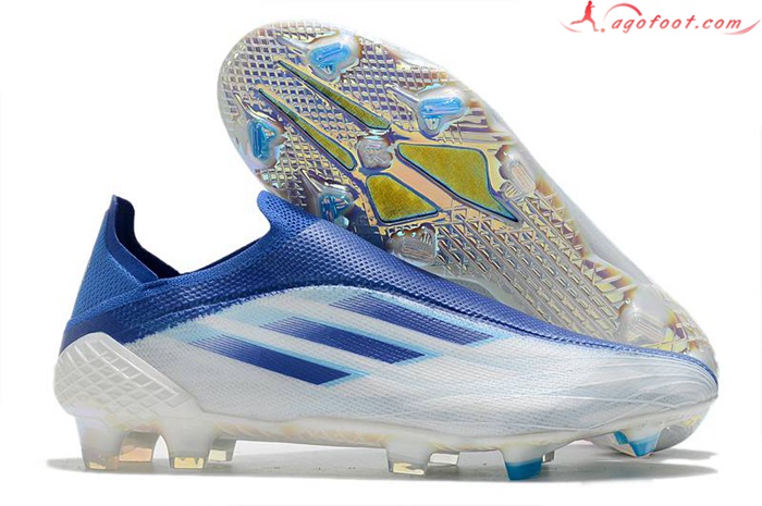 Adidas Chaussures de Foot X Speedflow+ FG Bleu/Blanc