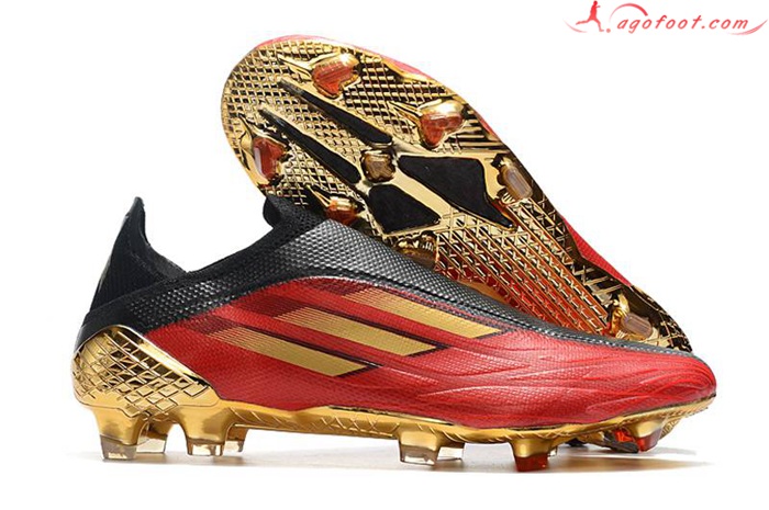Adidas Chaussures de Foot X Speedflow+ FG Rouge/Noir