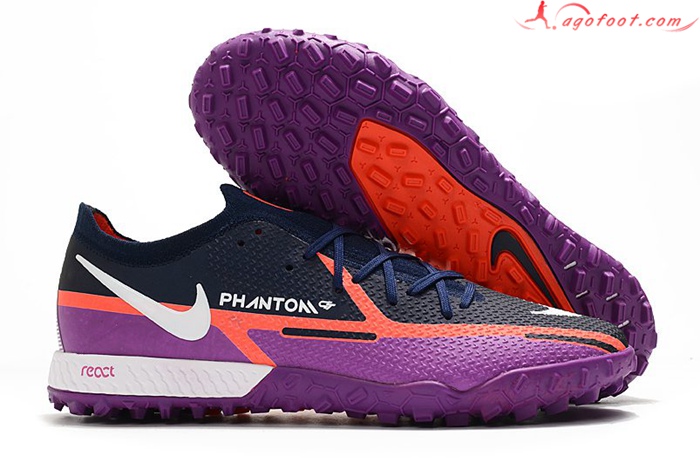 Nike Chaussures de Foot Phantom GT Pro TF Pourpre/Bleu