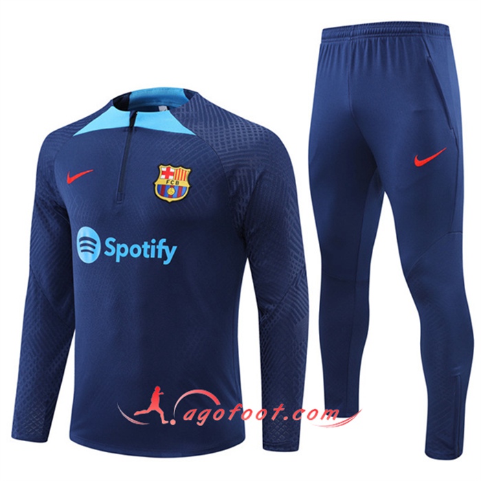 Ensemble Survetement de Foot FC Barcelone Bleu 2022/2023