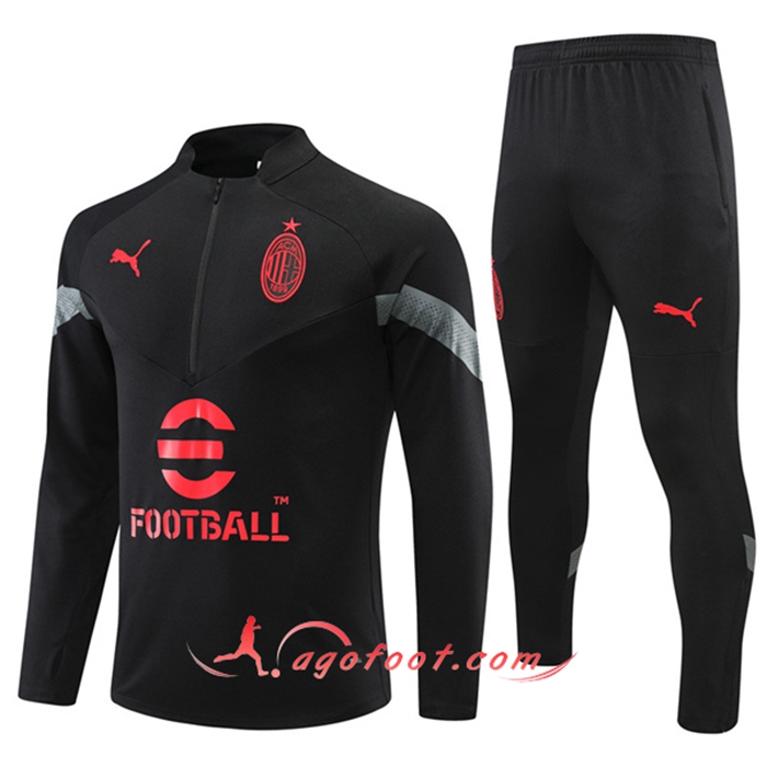 Ensemble Survetement de Foot Milan AC Noir 2022/2023