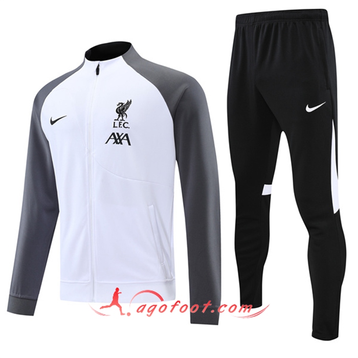 Ensemble Survetement de Foot - Veste FC Liverpool Blanc 2022/2023