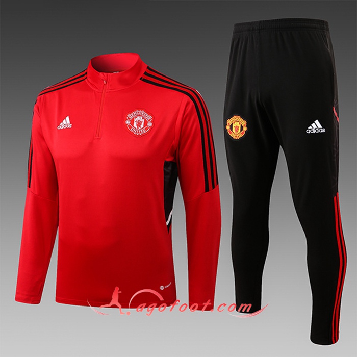 Ensemble Survetement de Foot Manchester United Enfant Rouge 2022/2023