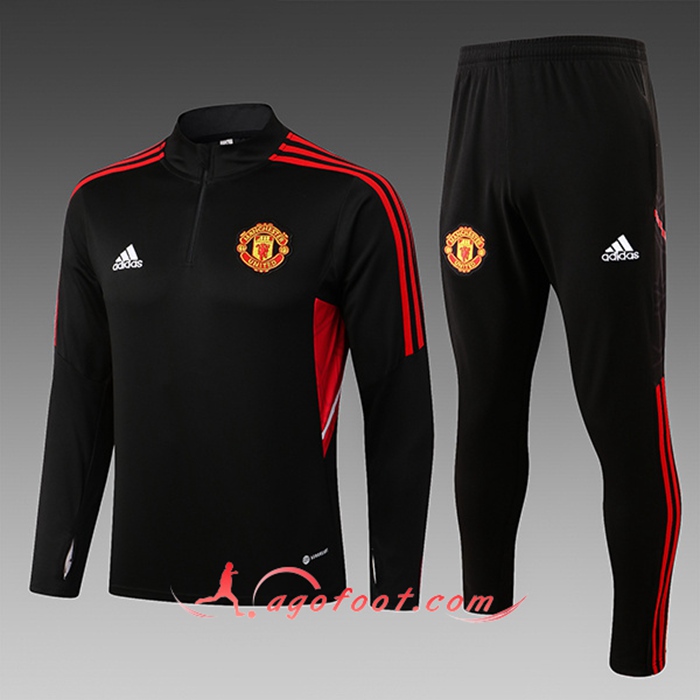Ensemble Survetement de Foot Manchester United Enfant Noir 2022/2023