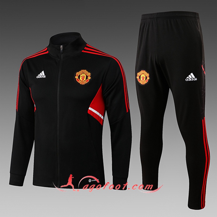 Ensemble Survetement de Foot - Veste Manchester United Enfant Noir 2022/2023