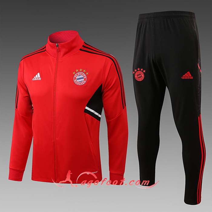 Ensemble Survetement de Foot - Veste Bayern Munich Enfant Rouge 2022/2023