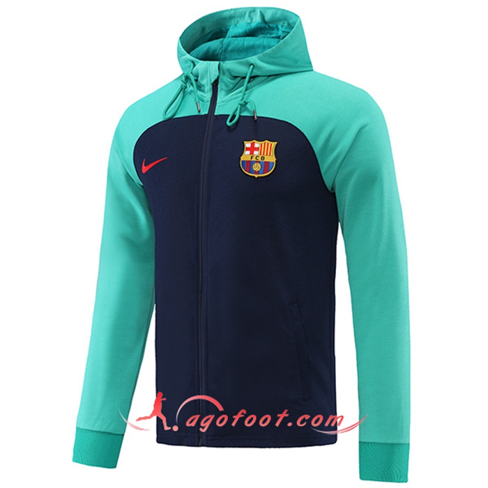 Veste A Capuche FC Barcelone Bleu/Vert 2022/2023