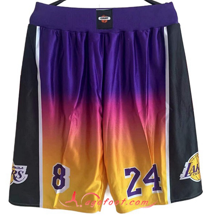 Shorts NBA Los Angeles Lakers Pourpre/Jaune