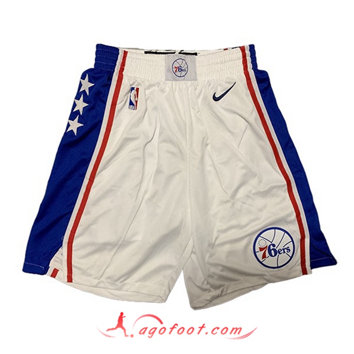 Shorts NBA Philadelphia 76ers Blanc