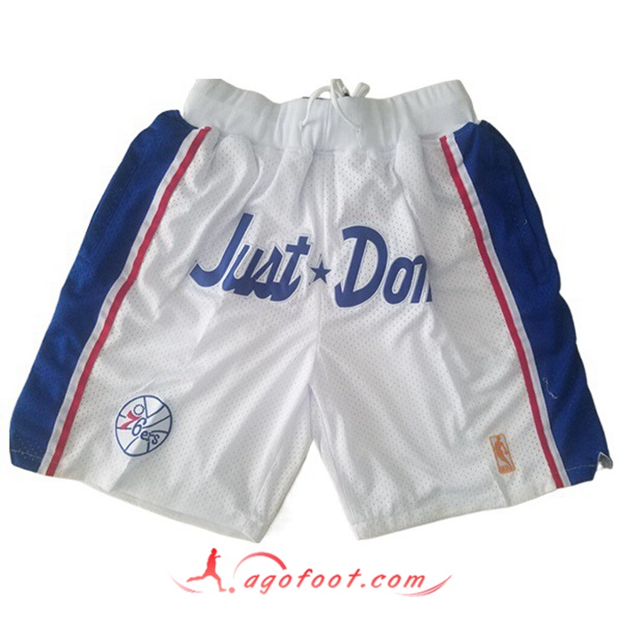 Shorts NBA Philadelphia 76ers Blanc