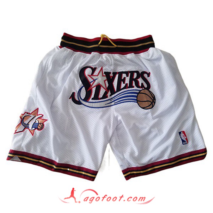 Shorts NBA Philadelphia 76ers Blanc