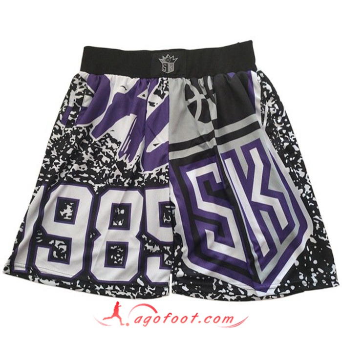 Shorts NBA Sacramento Kings Pourpre/Noir