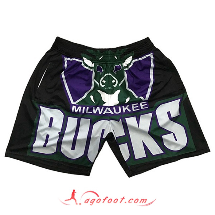 Shorts NBA Milwaukee Bucks Noir
