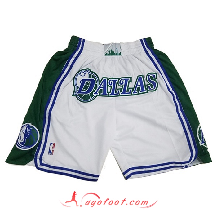 Shorts NBA Dallas Mavericks Blanc