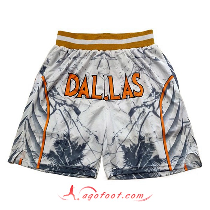 Shorts NBA Dallas Mavericks Blanc