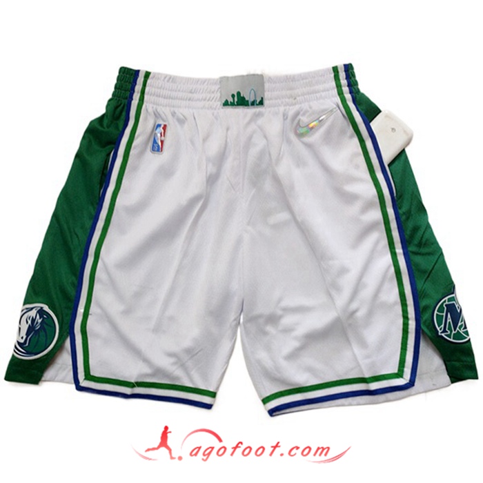 Shorts NBA Dallas Mavericks Blanc