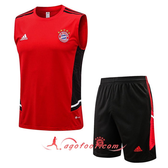 Ensemble Training Debardeur + Shorts Bayern Munich Rouge/Noir 2022/2023