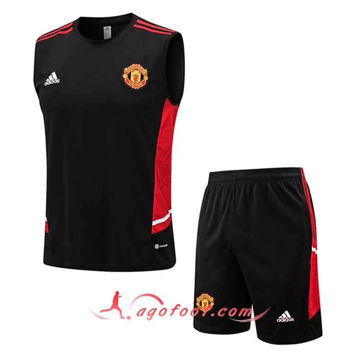 Ensemble Training Debardeur + Shorts Manchester United Noir 2022/2023