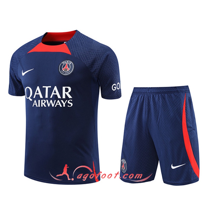 Ensemble Training T-Shirts + Shorts PSG Bleu Marin 2022/2023