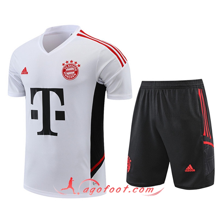 Ensemble Training T-Shirts + Shorts Bayern Munich Blanc 2022/2023
