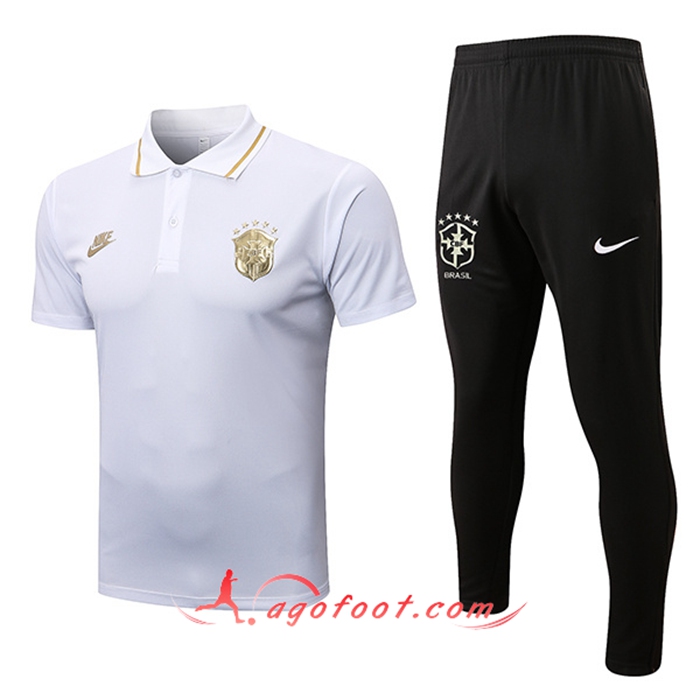 Ensemble Polo Foot Bresil Blanc 2022/2023