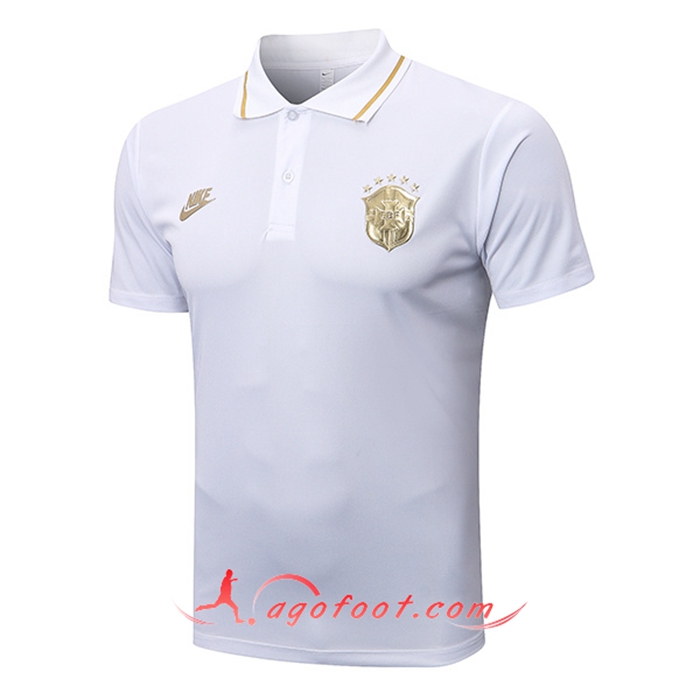 Polo Foot Bresil NIKE Blanc 2022/2023