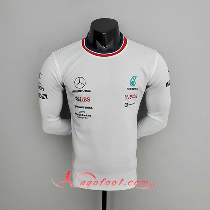 T-Shirt Manches Longues F1 Mercedes Benz Team Blanc 2022