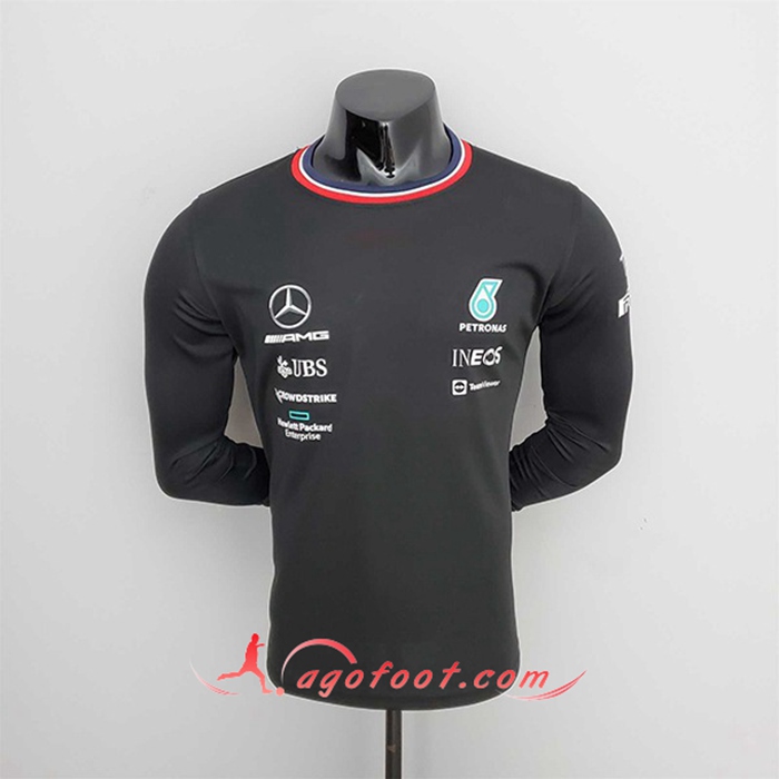 T-Shirt Manches Longues F1 Mercedes Benz Team Noir 2022