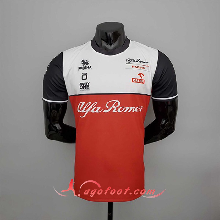 T-Shirt F1 Alfa Romeo Team Blanc/Rouge 2022
