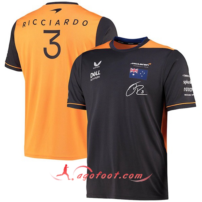 T-Shirt F1 McLaren Team Noir/Orange 2022