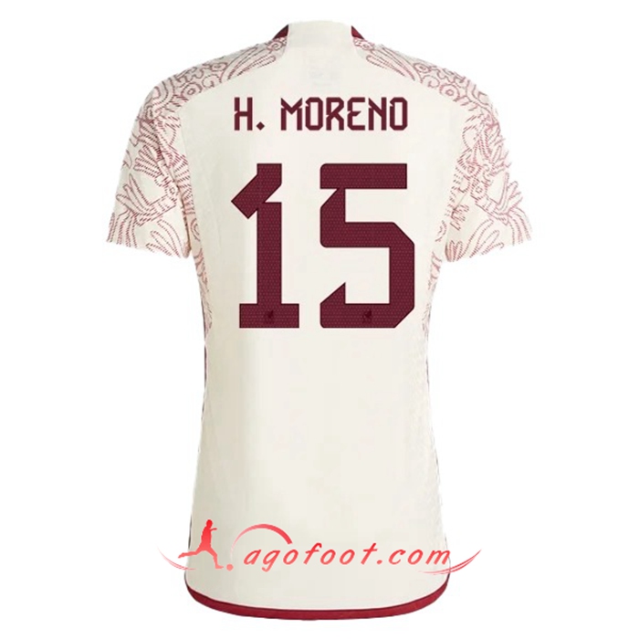 Maillot Equipe Foot Mexique (H. MORENO #15) 2022/2023 Exterieur