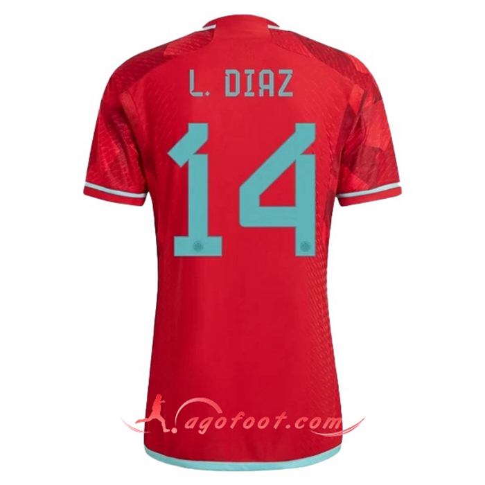 Maillot Equipe Foot Colombie (L. DIAZ #14) 2022/2023 Exterieur