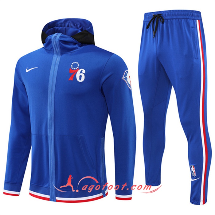 Ensemble Survetement de Foot Philadelphia 76ers Bleu 2022