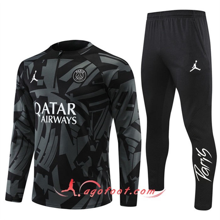 Ensemble Survetement de Foot Jordan PSG Noir/Gris 2022/2023
