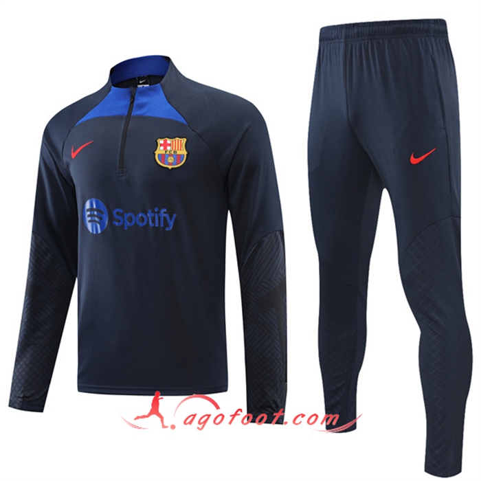 Ensemble Survetement de Foot FC Barcelone Bleu Marin 2022/2023