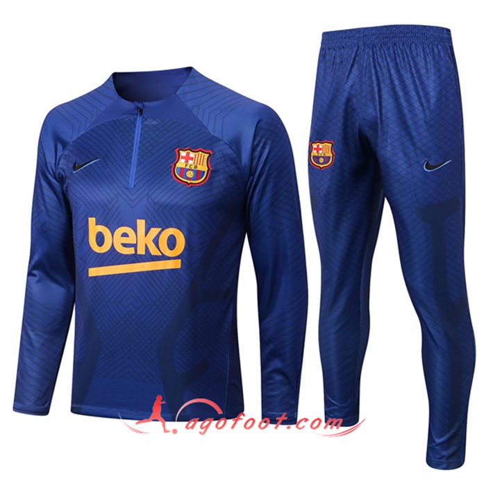 Ensemble Survetement de Foot FC Barcelone Bleu/Noir 2022/2023