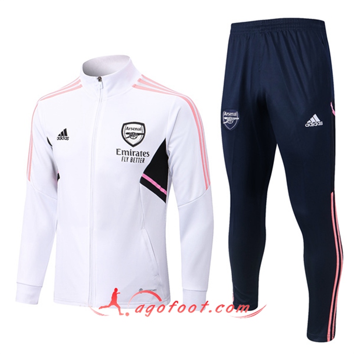 Ensemble Survetement de Foot - Veste Arsenal Blanc 2022/2023