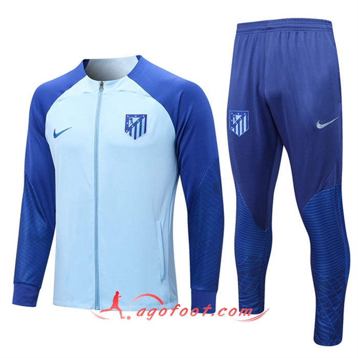 Ensemble Survetement de Foot - Veste Atletico Madrid Bleu Clair 2022/2023